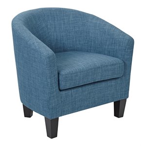 os home and office furniture transitional fabric club chair in denim blue