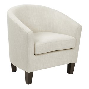 os home and office furniture transitional fabric club chair in linen white