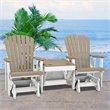 OS Home and Office Furniture Resin Double Glider w/Center Table in White