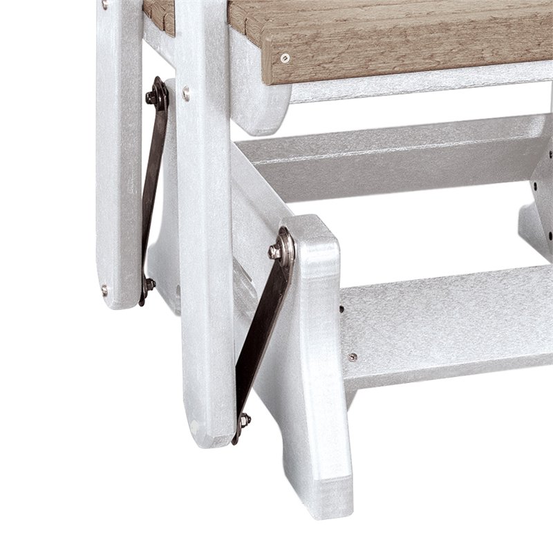 OS Home and Office Furniture Resin Double Glider w/Center Table in White