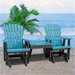 OS Home and Office Furniture Resin Double Glider w/Center Table in Black/Blue