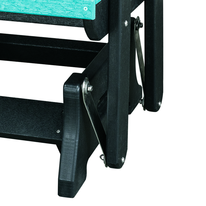 OS Home and Office Furniture Resin Double Glider w/Center Table in Black/Blue