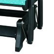 OS Home and Office Furniture Resin Double Glider w/Center Table in Black/Blue