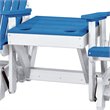 OS Home and Office Furniture Resin Double Glider w/Center Table in Blue/White