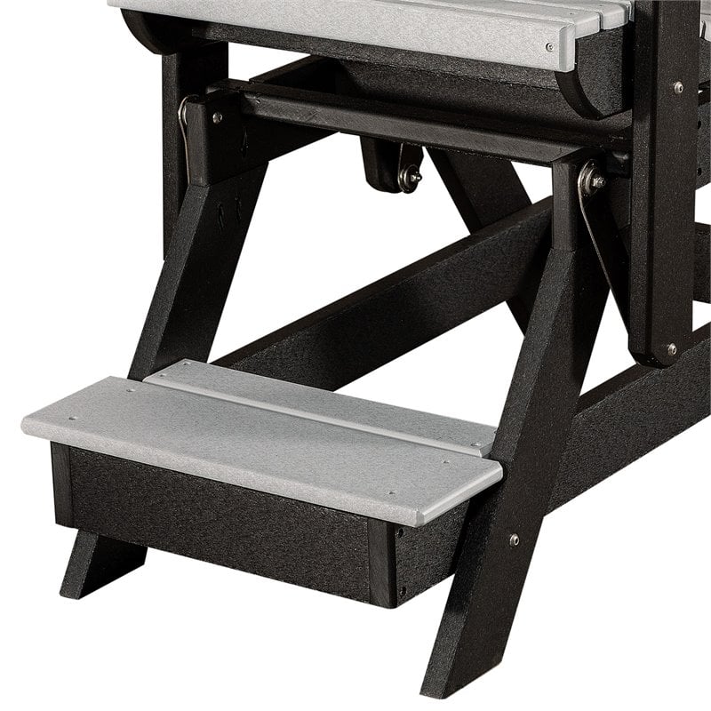 OS Home and Office Furniture Resin Fan Back Balcony Glider in Light Gray/Black