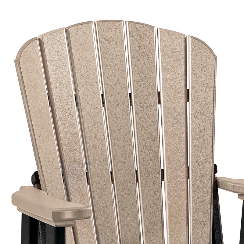 OS Home and Office Furniture Resin Fan Back Balcony Glider in Weatherwood/Black