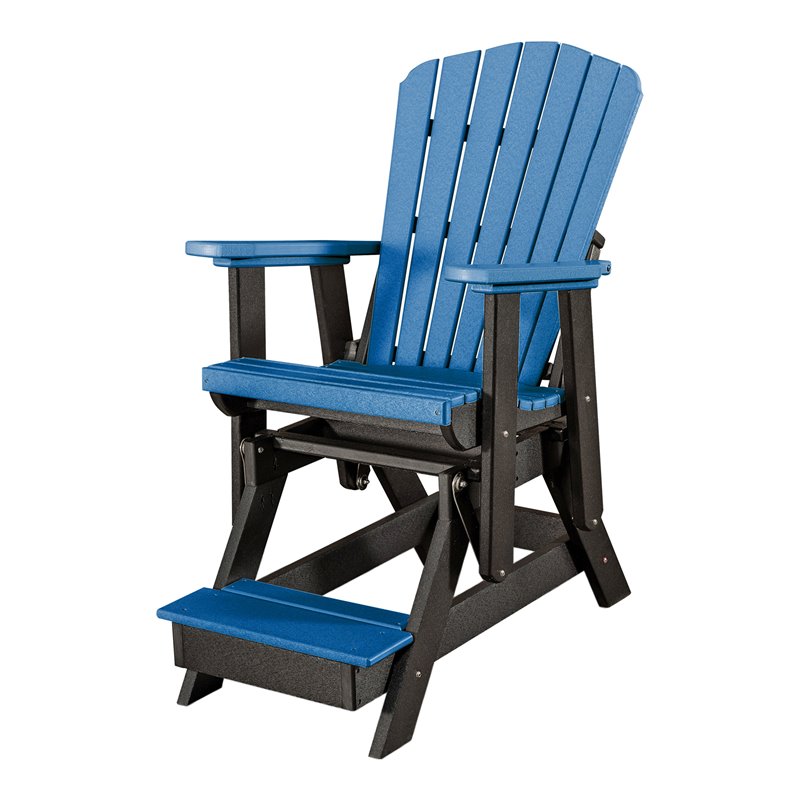 OS Home and Office Furniture Resin Fan Back Balcony Glider in Blue/Black