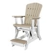 OS Home and Office Furniture Resin Fan Back Balcony Glider in Weatherwood/White