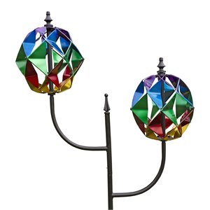 os home and office furniture metal double lantern wind spinner in multi-color