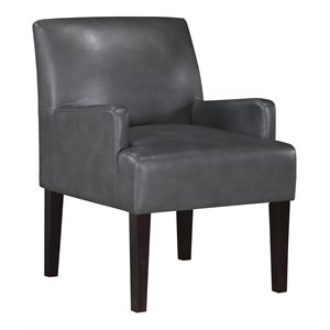 os home and office furniture transitional faux leather guest chair in pewter