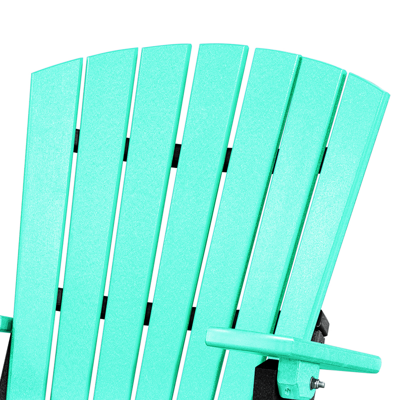 OS Home and Office Furniture Resin Folding Adirondack Chair in Aruba Blue/Black