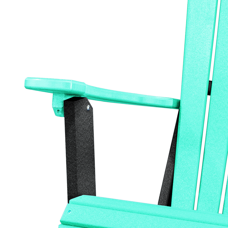 OS Home and Office Furniture Resin Folding Adirondack Chair in Aruba Blue/Black