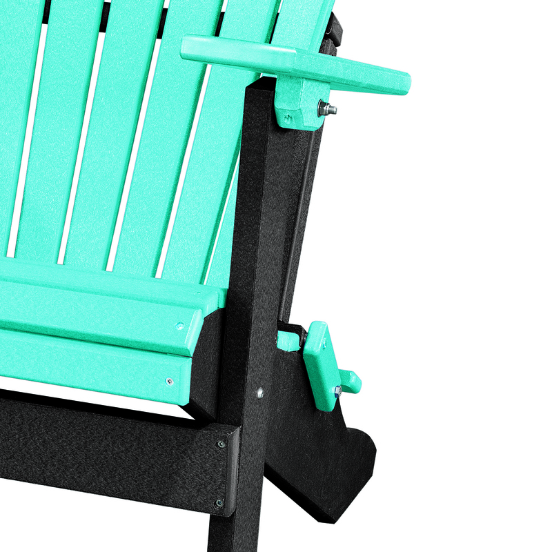 OS Home and Office Furniture Resin Folding Adirondack Chair in Aruba Blue/Black