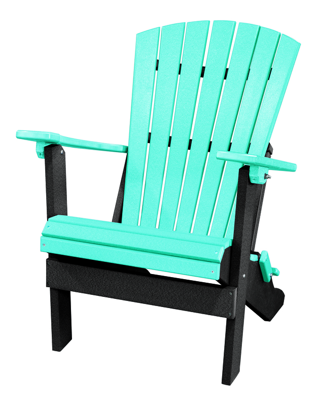 OS Home and Office Furniture Resin Folding Adirondack Chair in Aruba Blue/Black