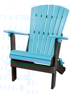 OS Home and Office Furniture Resin Folding Adirondack Chair in Aruba Blue/Black