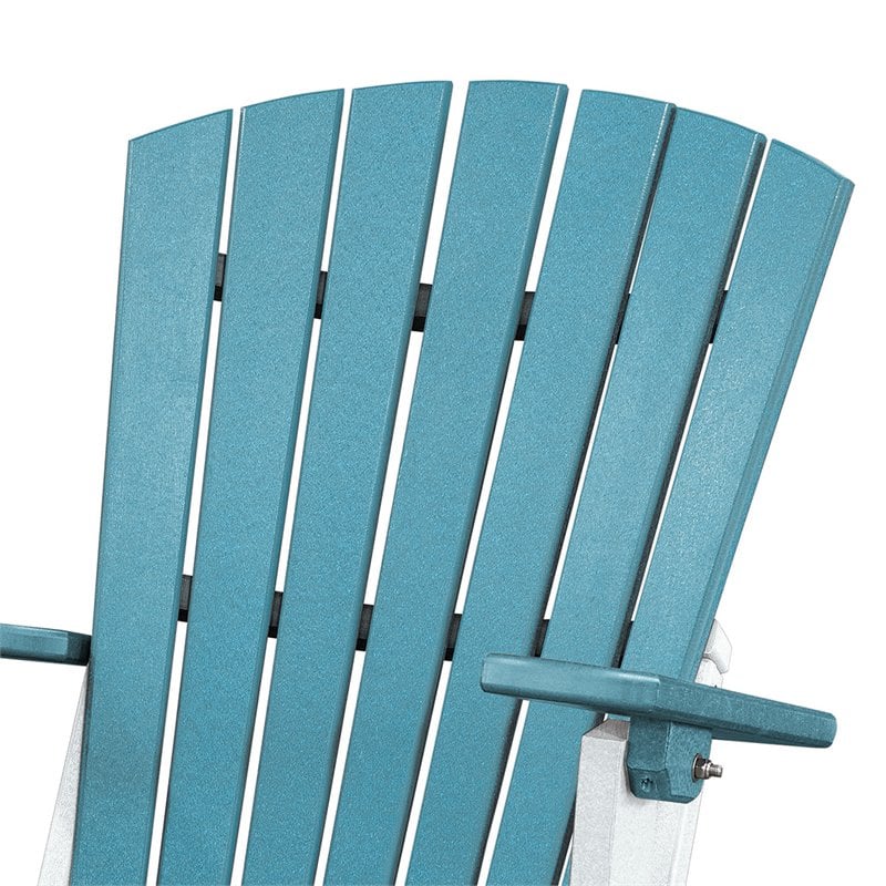 OS Home and Office Furniture Resin Folding Adirondack Chair in Aruba Blue/White
