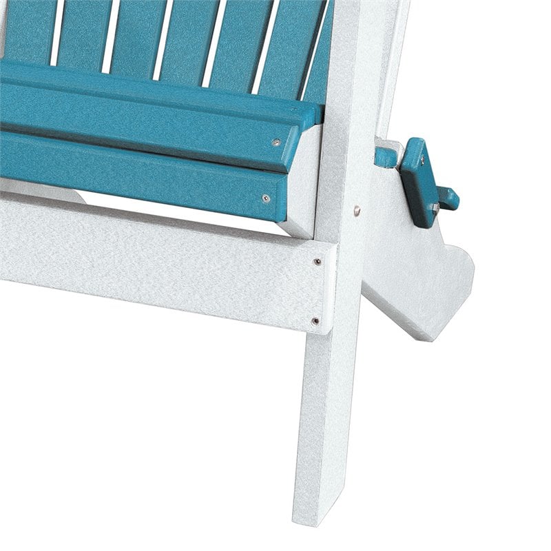 OS Home and Office Furniture Resin Folding Adirondack Chair in Aruba Blue/White