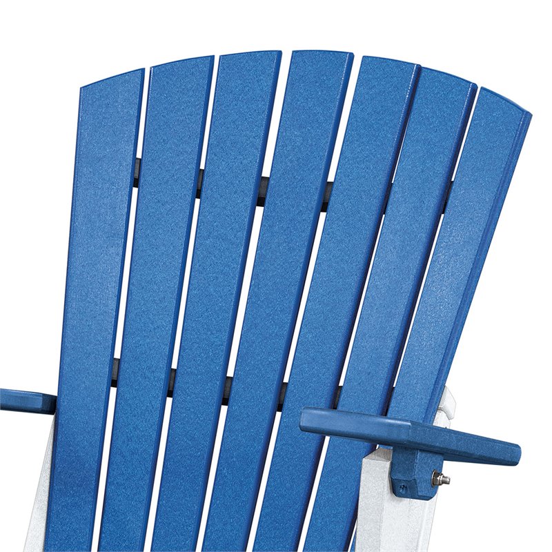 OS Home and Office Furniture Resin Folding Adirondack Chair in Blue/White