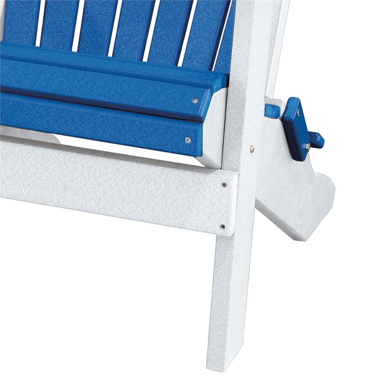 OS Home and Office Furniture Resin Folding Adirondack Chair in Blue/White