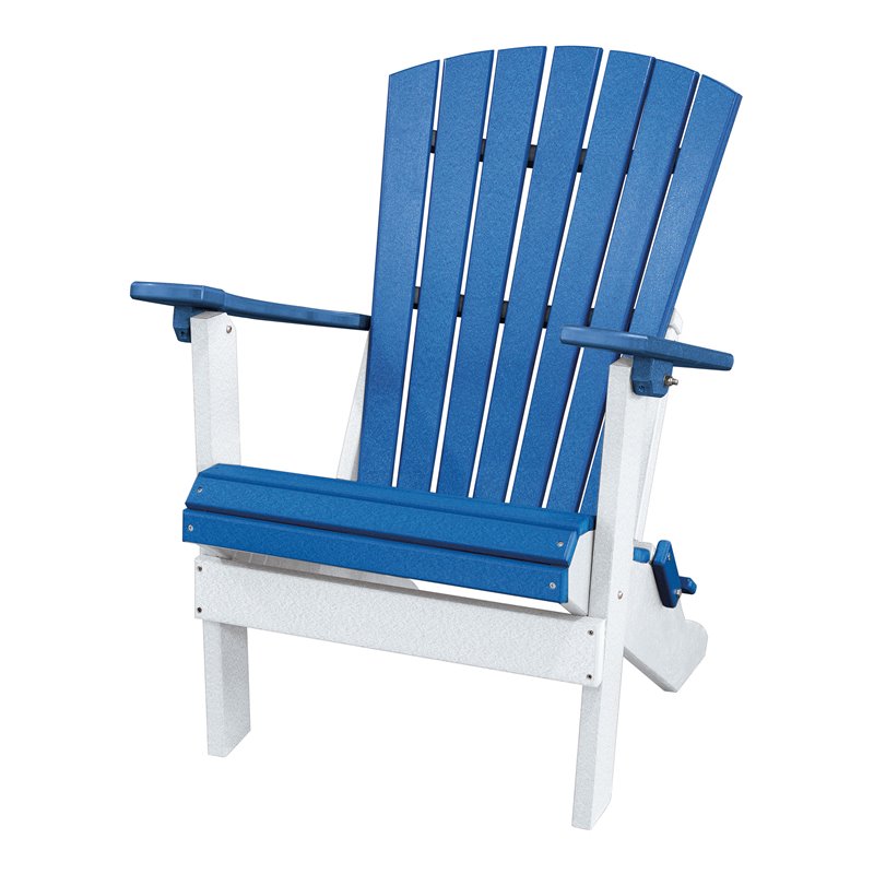 OS Home and Office Furniture Resin Folding Adirondack Chair in Blue/White