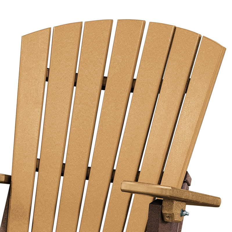 OS Home and Office Furniture Resin Folding Adirondack Chair in Cedar/Tudor Brown