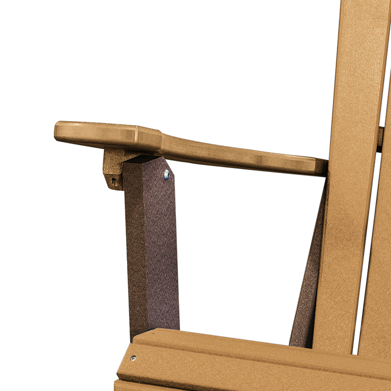 OS Home and Office Furniture Resin Folding Adirondack Chair in Cedar/Tudor Brown