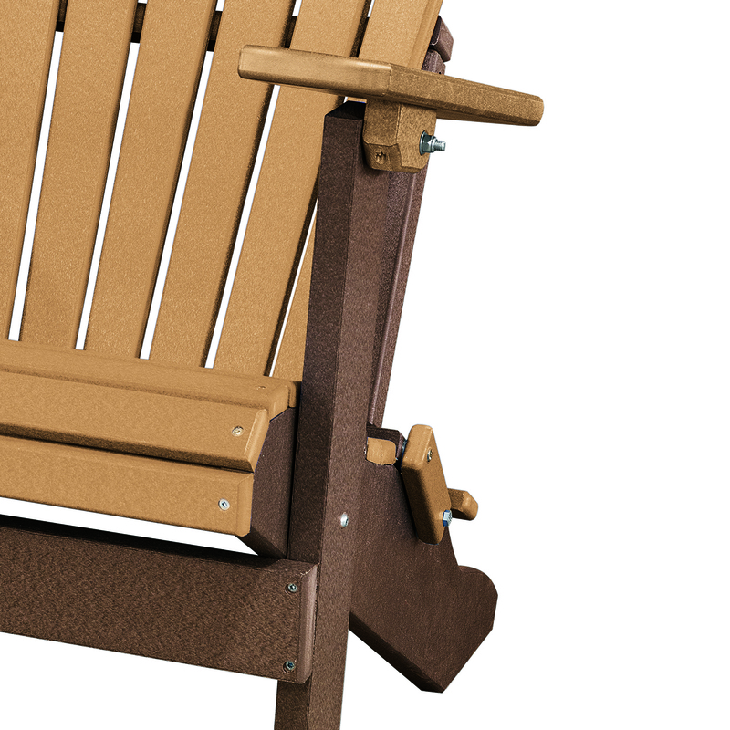 OS Home and Office Furniture Resin Folding Adirondack Chair in Cedar/Tudor Brown