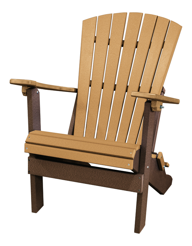OS Home and Office Furniture Resin Folding Adirondack Chair in Cedar/Tudor Brown