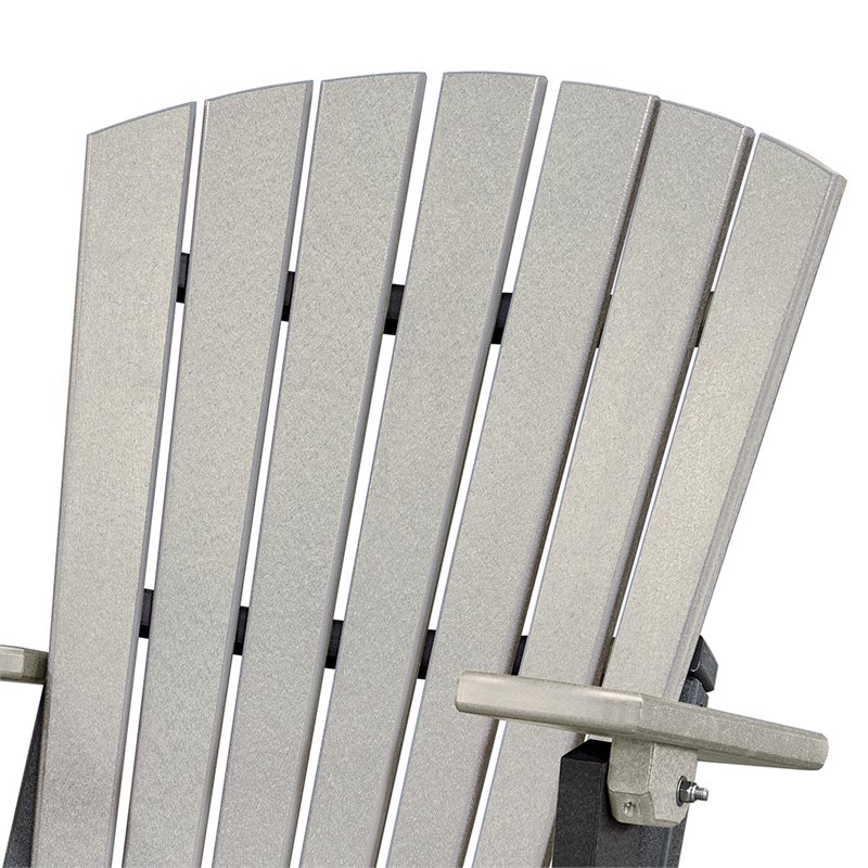 OS Home and Office Furniture Resin Folding Adirondack Chair in Light Gray/Black