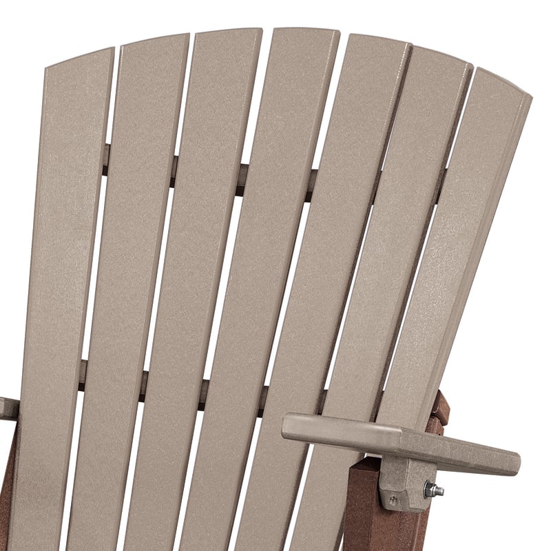 OS Home and Office Furniture Resin Folding Adirondack Chair in Weatherwood/Brown