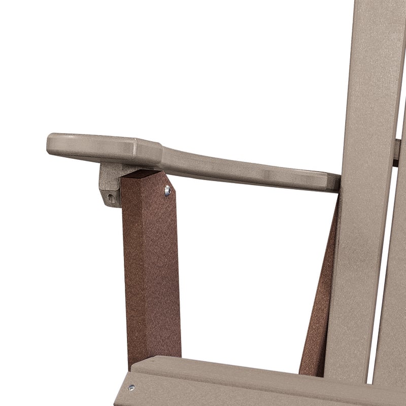 OS Home and Office Furniture Resin Folding Adirondack Chair in Weatherwood/Brown