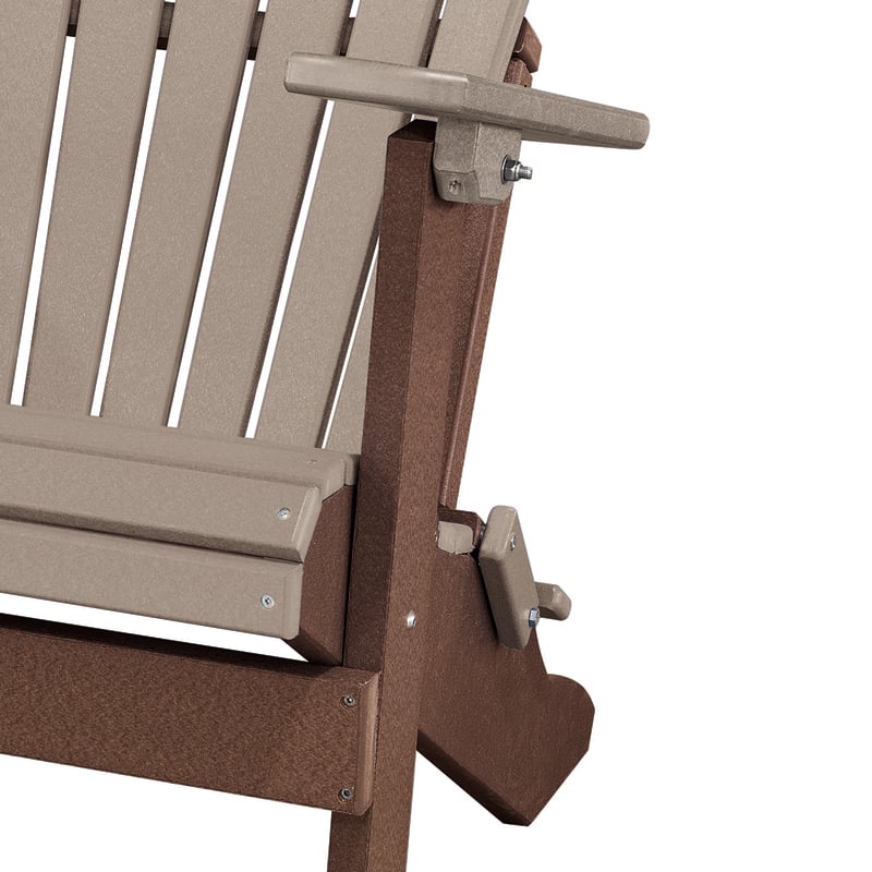 OS Home and Office Furniture Resin Folding Adirondack Chair in Weatherwood/Brown
