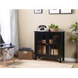 OS Home and Office Furniture Transitional Wood Accent Display Cabinet in Black