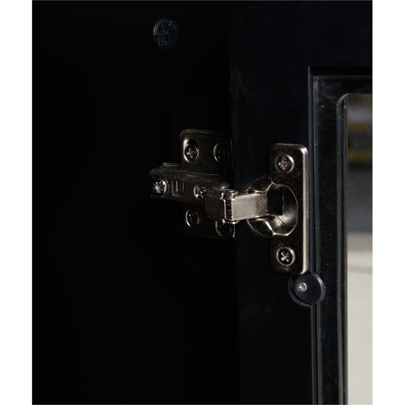 OS Home and Office Furniture Transitional Wood Accent Display Cabinet in Black