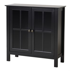 os home and office furniture transitional wood accent display cabinet in black