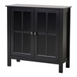OS Home and Office Furniture Transitional Wood Accent Display Cabinet in Black