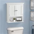 OS Home and Office Furniture 2-Door Wood Wall Cabinet with Shelves in White