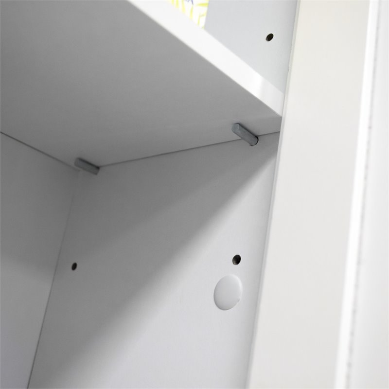 OS Home and Office Furniture 2-Door Wood Wall Cabinet with Shelves in White