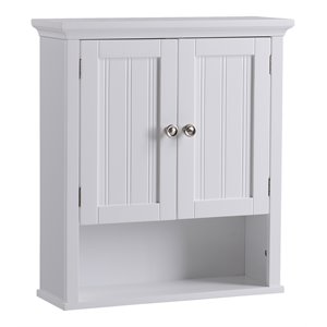 OS Home and Office Furniture 2-Door Wood Wall Cabinet with Shelves in White