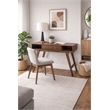 OSHOME Mid-Century Modern Writing Desk with Drawer and Open Storage in Danish Walnut