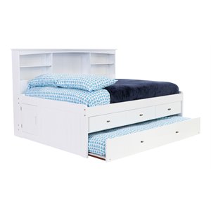 os home and office furniture 3-drawer wood full bookcase daybed in casual white