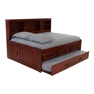 os home and office furniture 3-drawer pine wood full daybed in rich merlot