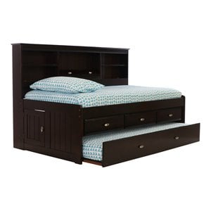 os home and office furniture 3-drawer pine wood twin daybed in dark espresso