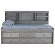 OS Home and Office Furniture 6-Drawer Pine Wood Twin Daybed in Charcoal Gray