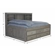 OS Home and Office Furniture 6-Drawer Pine Wood Full Daybed in Charcoal Gray