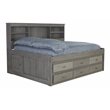 OS Home and Office Furniture 6-Drawer Pine Wood Full Daybed in Charcoal Gray