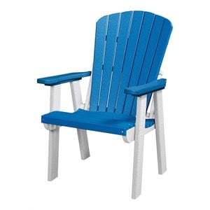 OS Home and Office Furniture 42&quot Resin Fan Back Chair in Blue/White