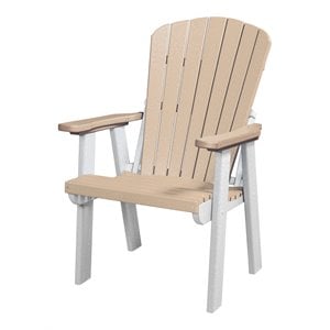 OS Home and Office Furniture 42&quot Resin Fan Back Chair in Weatherwood/White