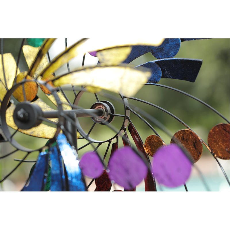 OS Home and Office Furniture Metal Polka Dot Wind Spinner in Multi-Color