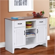 OS Home & Office Furniture 25305 White Countryside Buffet w/ 2 Drawers & 2 Doors